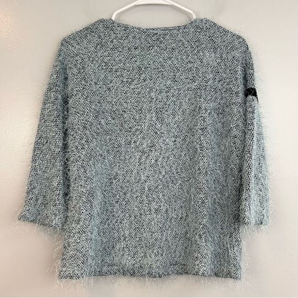 Jamie Sadock Vintage 80's Pale Blue Fringe Pullover Sweater Size Medium - Picture 3 of 9
